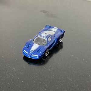 Hot Wheels Ferrari FXX Toy Car 1/64 Blue Metallic Racing Stripes F08 Collectible